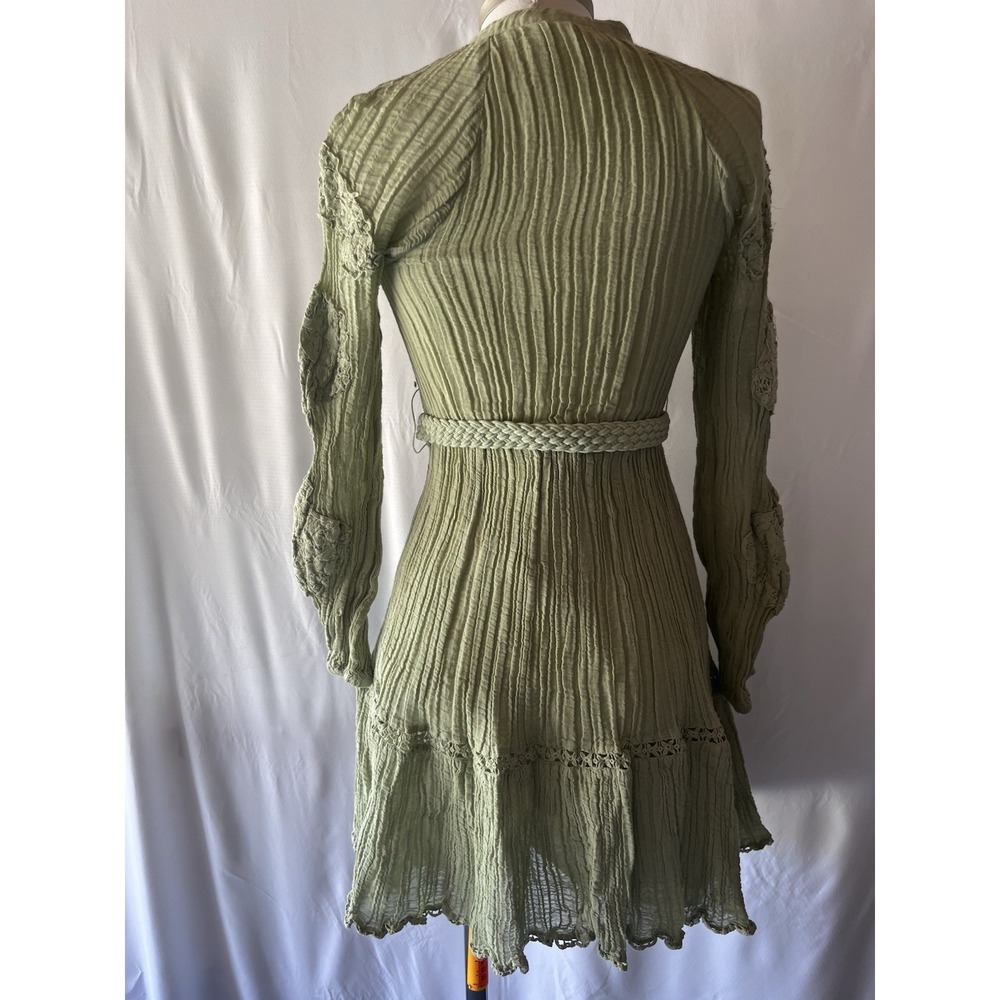 Guess Arita Belted Crochet Shirt Dress Lined Women's XS - Picture 3 of 9